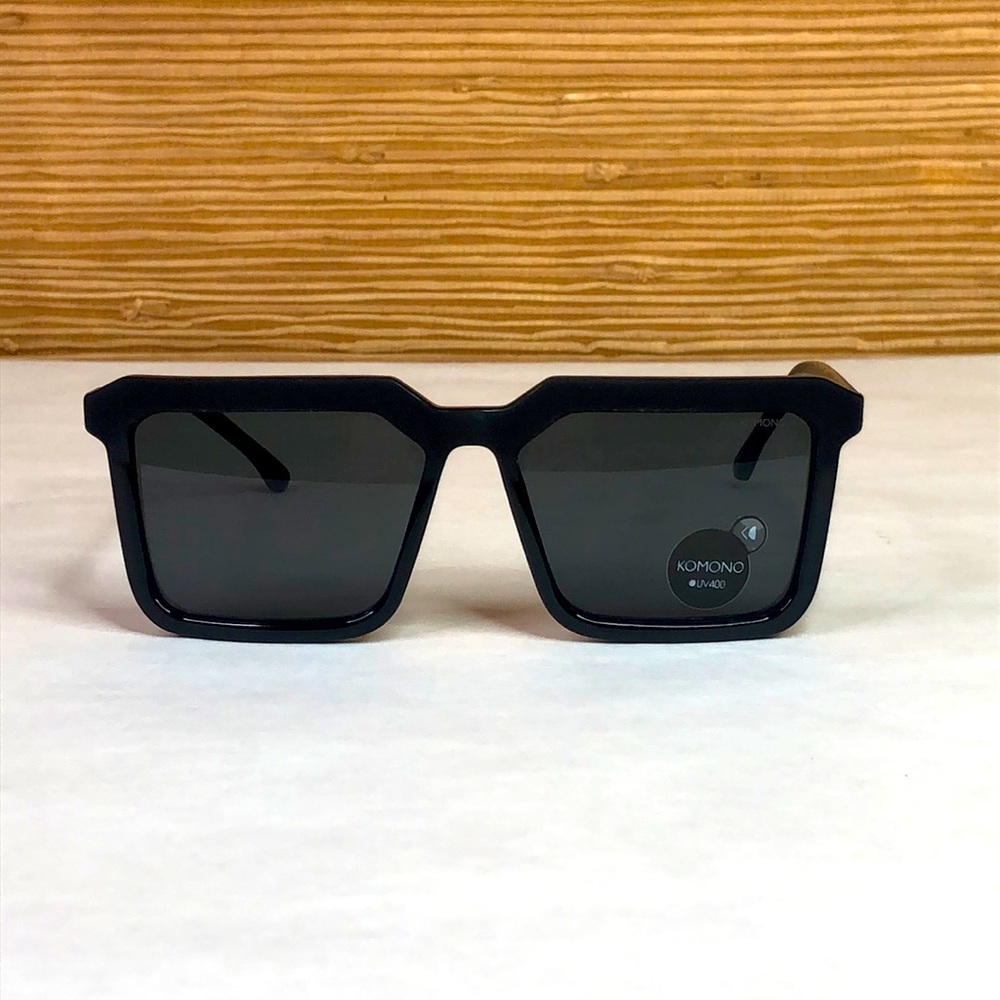 KOMONO Benicio Black Rubber Sunglasses NEW UV 400 - Picture 7 of 11